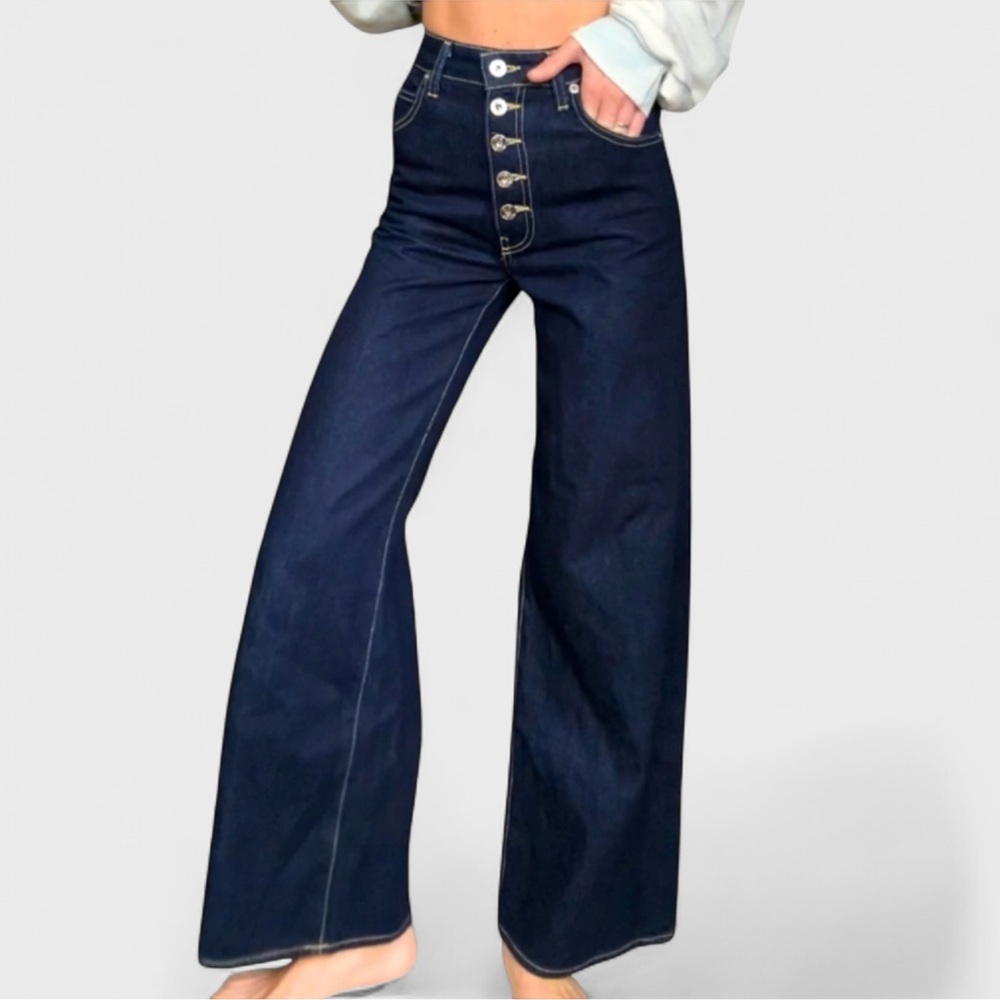 🦋 Eve denim charlotte ultra high rise wide leg jeans size 24 - Picture 3 of 13